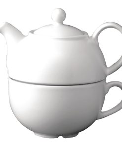 Churchill Plain Whiteware Teapots 370ml (Pack of 4) (W905)