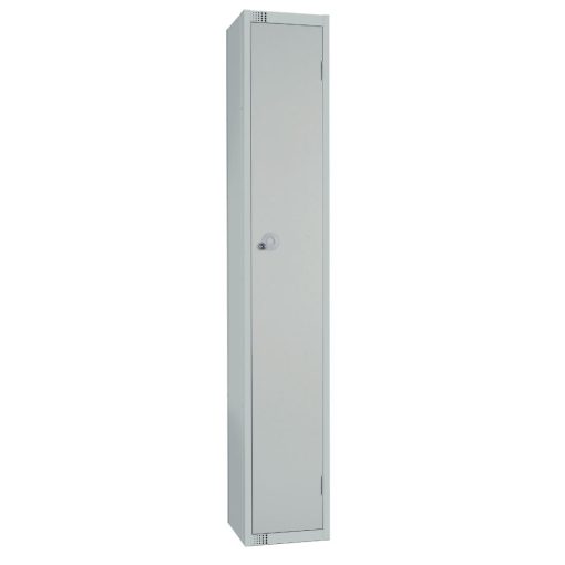 Elite Single Door Coin Return Locker with Sloping Top Grey (W929-CNS)