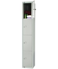 Elite Four Door Coin Return Locker with Sloping Top Grey (W932-CNS)