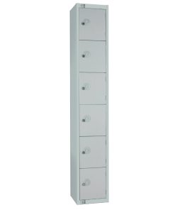Elite Six Door Electronic Combination Locker with Sloping Top Grey (W933-ELS)