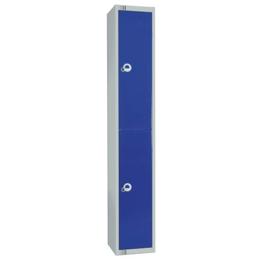 Elite Double Door Coin Return Locker with Sloping Top Graphite Blue (W945-CNS)