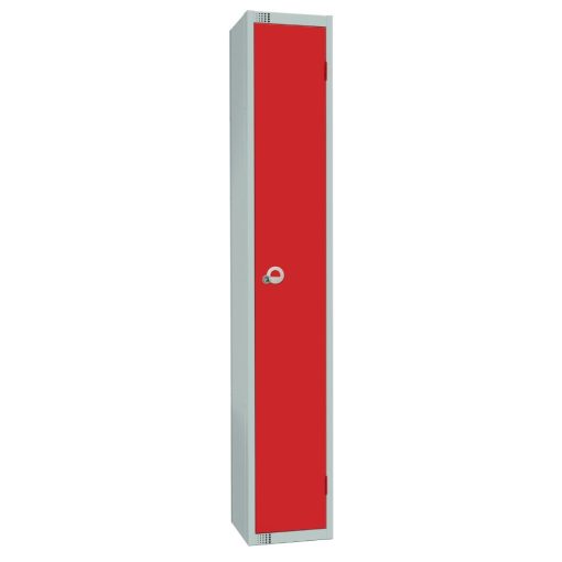 Elite Single Door Coin Return Locker with Sloping Top Red (W949-CNS)