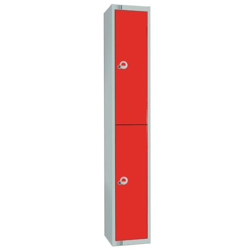 Elite Double Door Coin Return Locker with Sloping Top Graphite Red (W950-CNS)