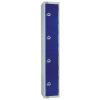 Elite Four Door Coin Return Locker with Sloping Top Blue (W977-CNS)