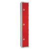 Elite Three Door Coin Return Locker with Sloping Top Red (W981-CNS)