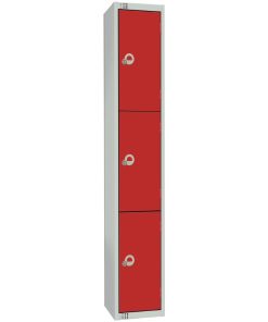 Elite Four Door Manual Combination Locker Locker Red with Sloping Top (W982-CLS)