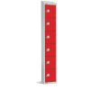 Elite Six Door Coin Return Locker with Sloping Top Red (W983-CNS)