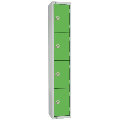 Elite Four Door Coin Return Locker with Sloping Top Green (W987-CNS)