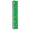 Elite Six Door Coin Return Locker with Sloping Top Green (W988-CNS)