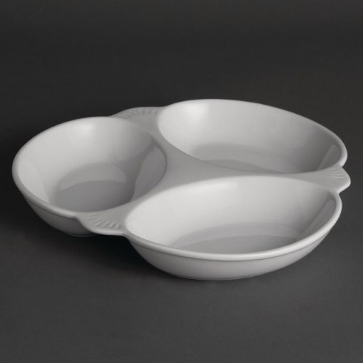 Olympia Vegetable Dishes 3 Section 250mm (Pack of 6) (Y099)