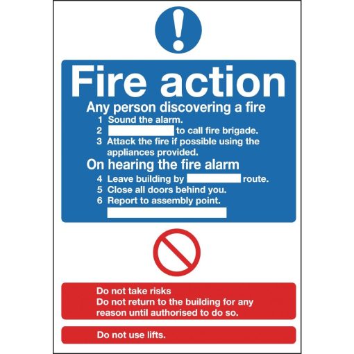 Fire Action Sign (Y919)