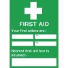 First Aiders Nearest First Aid Box Sign (Y922)