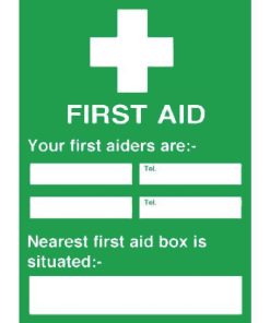 First Aiders Nearest First Aid Box Sign (Y922)