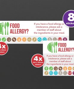 Allergy Awareness Sticker Pack  (Pack of 8 Self Adhesive Vinyl Stickers)