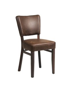 Oregon Wenge Wood and Faux Leather Dining Chair Espresso (Pack of 2)
