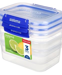 Sistema Klip It Plus Storage Containers 1Ltr (Pack of 3)
