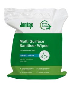 Jantex Green RTU Surface Sanitiser Wipes Refill Pack 200mm (Pack of 400)