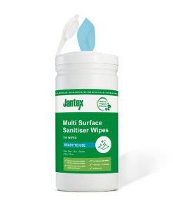 Jantex Green RTU Probe Sanitiser Wipes Starter Tub 130mm (Pack of 100)