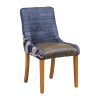 Bath Dining Chair Soft Oak with Helbeck Midnight Back Saddle Ash Seat