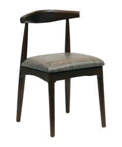Austin Dining Chair Dark Walnut with Helbeck Saddle Ash Seat (Pack of 2)