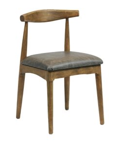 Austin Dining Chair Weather Oak with Helbeck Saddle Ash Seat (Pack of 2)