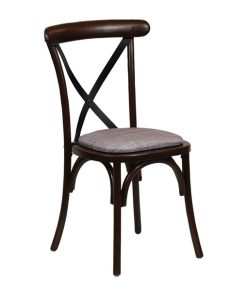 Bristol Dining Chair Dark Walnut with Padded Seat Saddle Ash (Pack of 2)