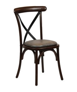 Bristol Dining Chair Dark Walnut with Padded Seat Helbeck Charcoal (Pack of 2)