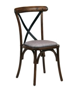 Bristol Dining Chair Vintage with Padded Seat Helbeck Charcoal (Pack of 2)