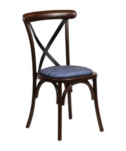 Bristol Dining Chair Dark Walnut with Padded Seat Helbeck Midnight (Pack of 2)