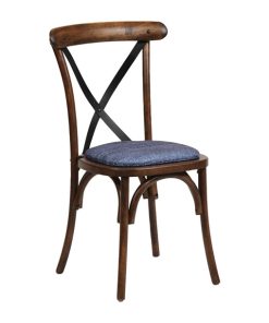 Bristol Dining Chair Vintage with Padded Seat Helbeck Midnight (Pack of 2)