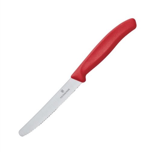 Tomato/Utility Knife, Serrated Edge 11cm Red