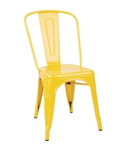 Bolero Bistro Steel Side Chairs Yellow (Pack of 4)