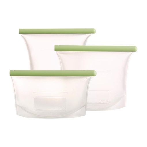 Lekue Reusable Silicone Food Storage Bag Kit (500ml + 1L + 1.5L)