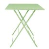 Bolero Square Pavement Style Steel Folding Table Light Green 600mm