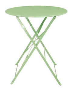 Bolero Round Pavement Style Steel Folding Table Light Green 595mm