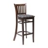 Manhattan Dark Walnut Bar Chair with Black Diamond Padded Seat