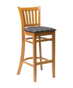 Manhattan Soft Oak Bar Chair with Black Diamond Padded Seat