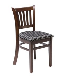 Manhattan Dark Walnut Dining Chair with Black Diamond Padded Seat (Pack of 2)