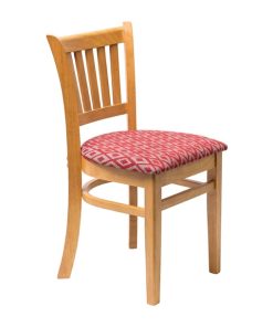 Manhattan Soft Oak Dining Chair with Red Diamond Padded Seat (Pack of 2)