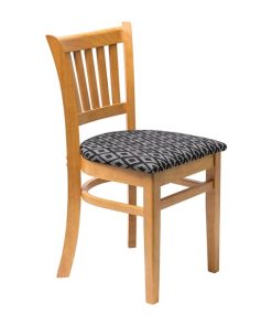 Manhattan Soft Oak Dining Chair with Black Diamond Padded Seat (Pack of 2)