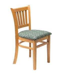 Manhattan Soft Oak Dining Chair with Green Diamond Padded Seat (Pack of 2)