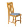 Manhattan Soft Oak High Back Dining Chair with Blue Diamond Padded Seat (Pack of 2)