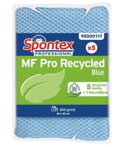 Spontex MF Pro Recycled Microfibre Cloth Blue (pk5)