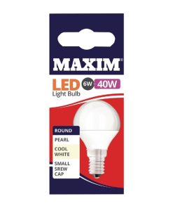 Maxim LED Round SES Cool White Light Bulb 6/40w