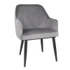 Bolero Lia Velvet Set of 2 Chairs - Grey