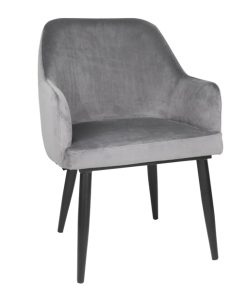 Bolero Lia Velvet Set of 2 Chairs - Grey