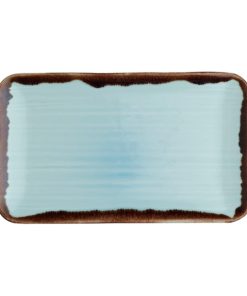 Dudson Harvest  Organic Rectangular Plates Turquoise 270mm (Pack of 12)