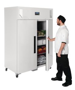 Polar G-Series Upright Double Door Freezer 1200Ltr White (CD616)