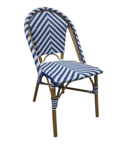 Bolero Parisian Style Rattan Side Chair Blue Pack of 2 (CH110)