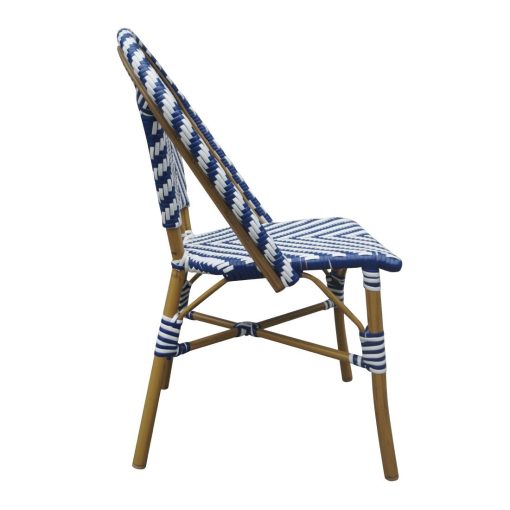Bolero Parisian Style Rattan Side Chair Blue Pack of 2 (CH110)